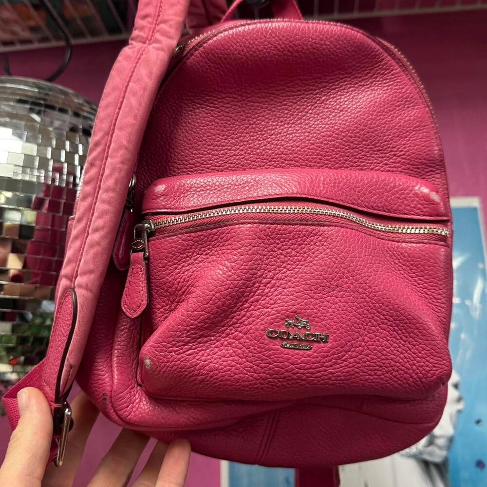 Genuine coach hot pink leather - Picture 2 of 8
